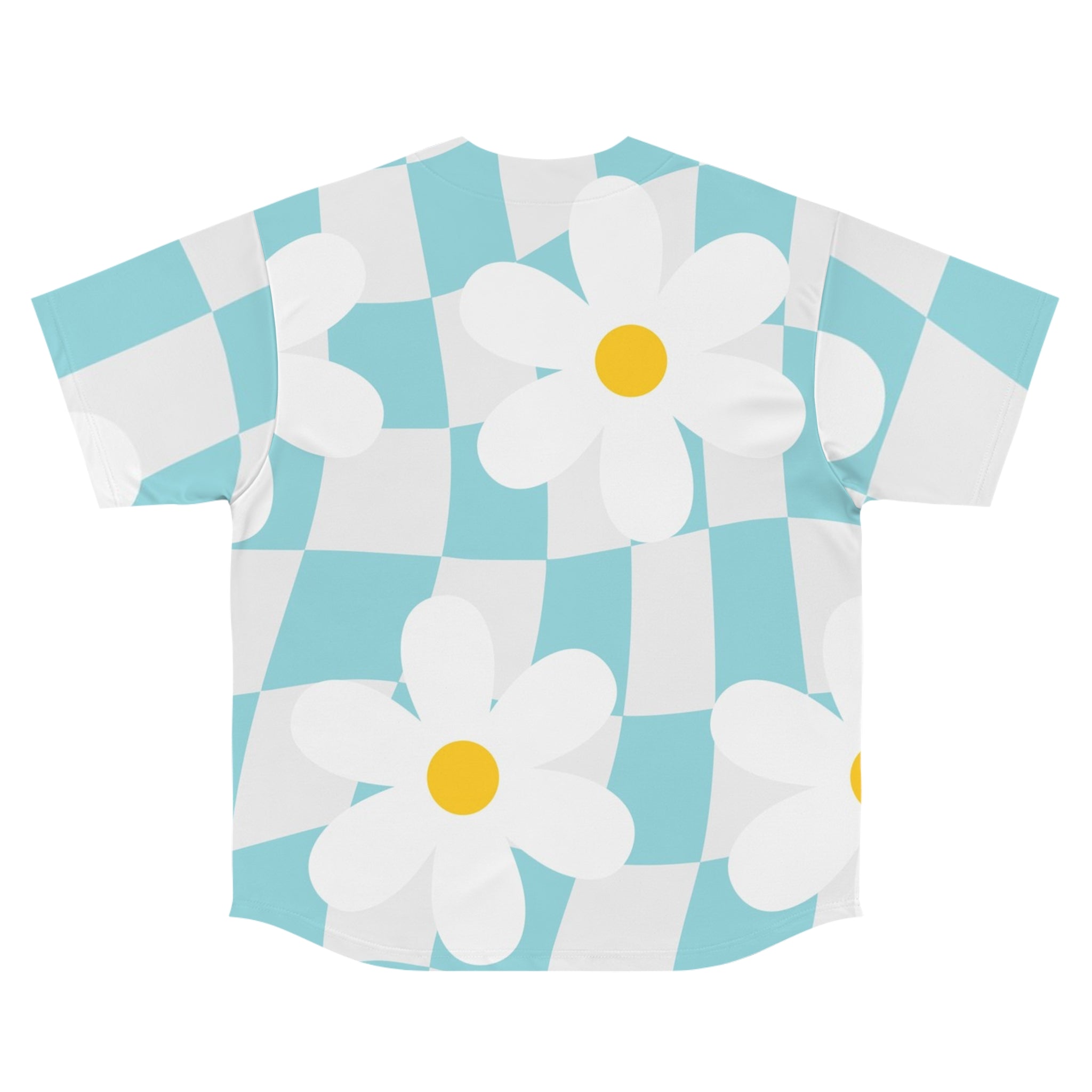 Trippy Check Garden Men's Baseball Jersey (AOP), Artsulli - Art is Long, Life is Short, All Over Prints, , , , , , , 