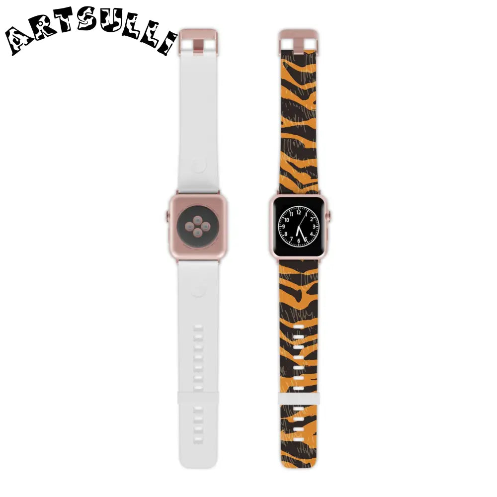 JAKKOUTTHEBXX Tiger Scratches Orange & Black Watch Band for Apple