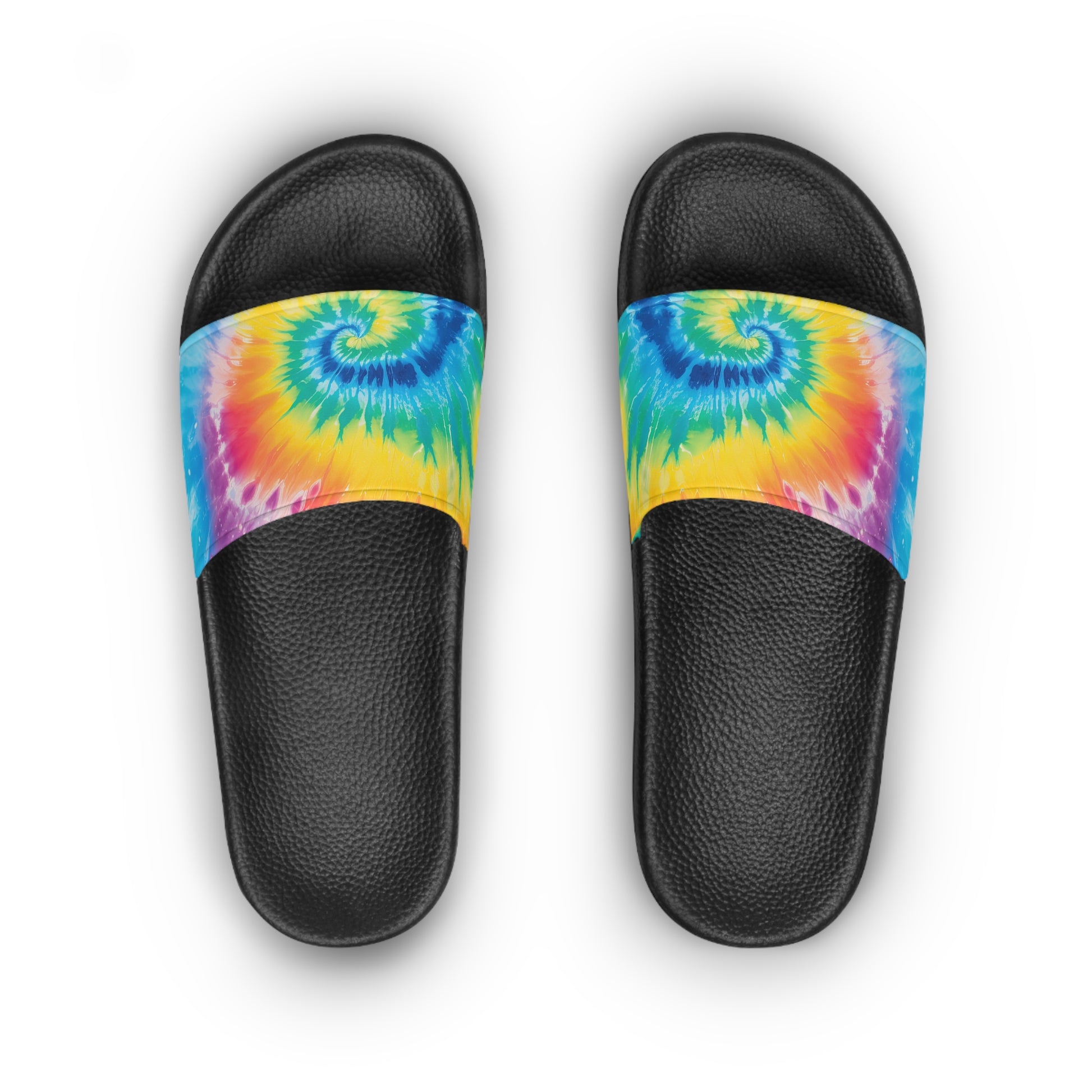 Tie Dye Women's Slide Sandals, Artsulli - Art is Long, Life is Short, Shoes, , , , , , , 