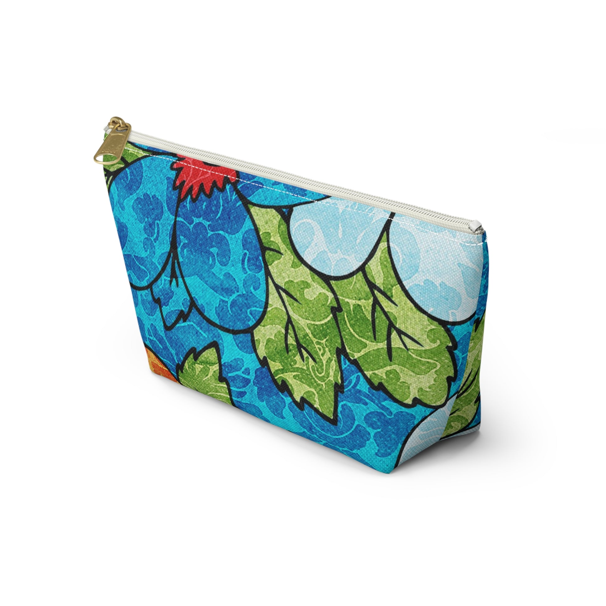 Blue Orange Groovy Accessory Pouch w T-bottom, Artsulli - Art is Long, Life is Short, Bags, , , , , , , 