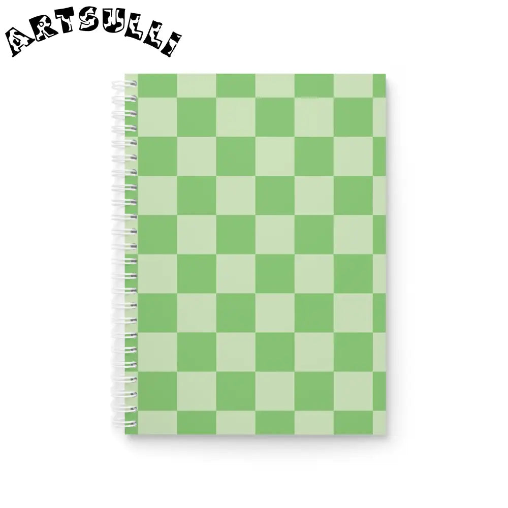 JAKKOUTTHEBXX Checkerboard Green Spiral Notebook JAKKOUTTHEBXX