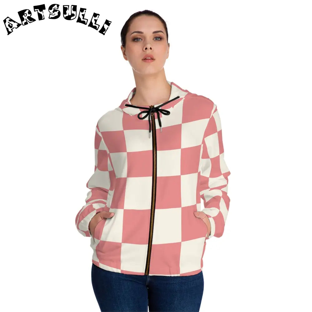 JAKKOUTTHEBXX Retro Checkered Grassland Sprites Women’s Full-Zip