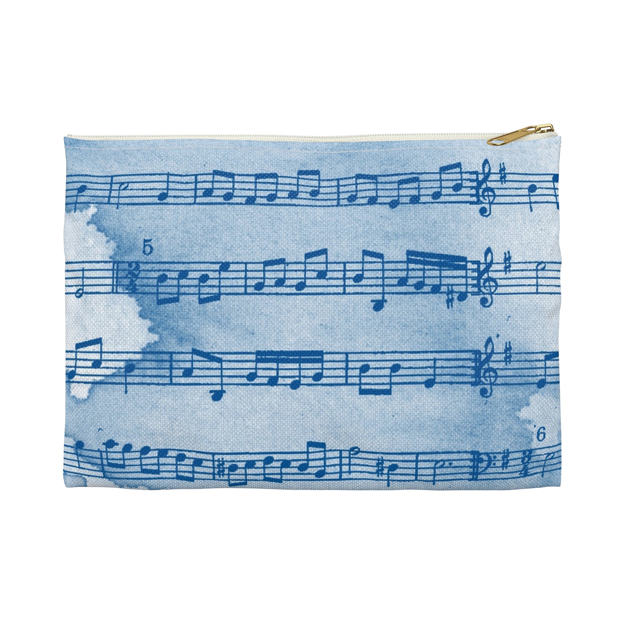 Drip Spill Type Beat Sheet Music Blue Accessory Pouch, Artsulli - Art is Long, Life is Short, Bags, Size, Small, Color, White zipper, , , 66526439239731973238