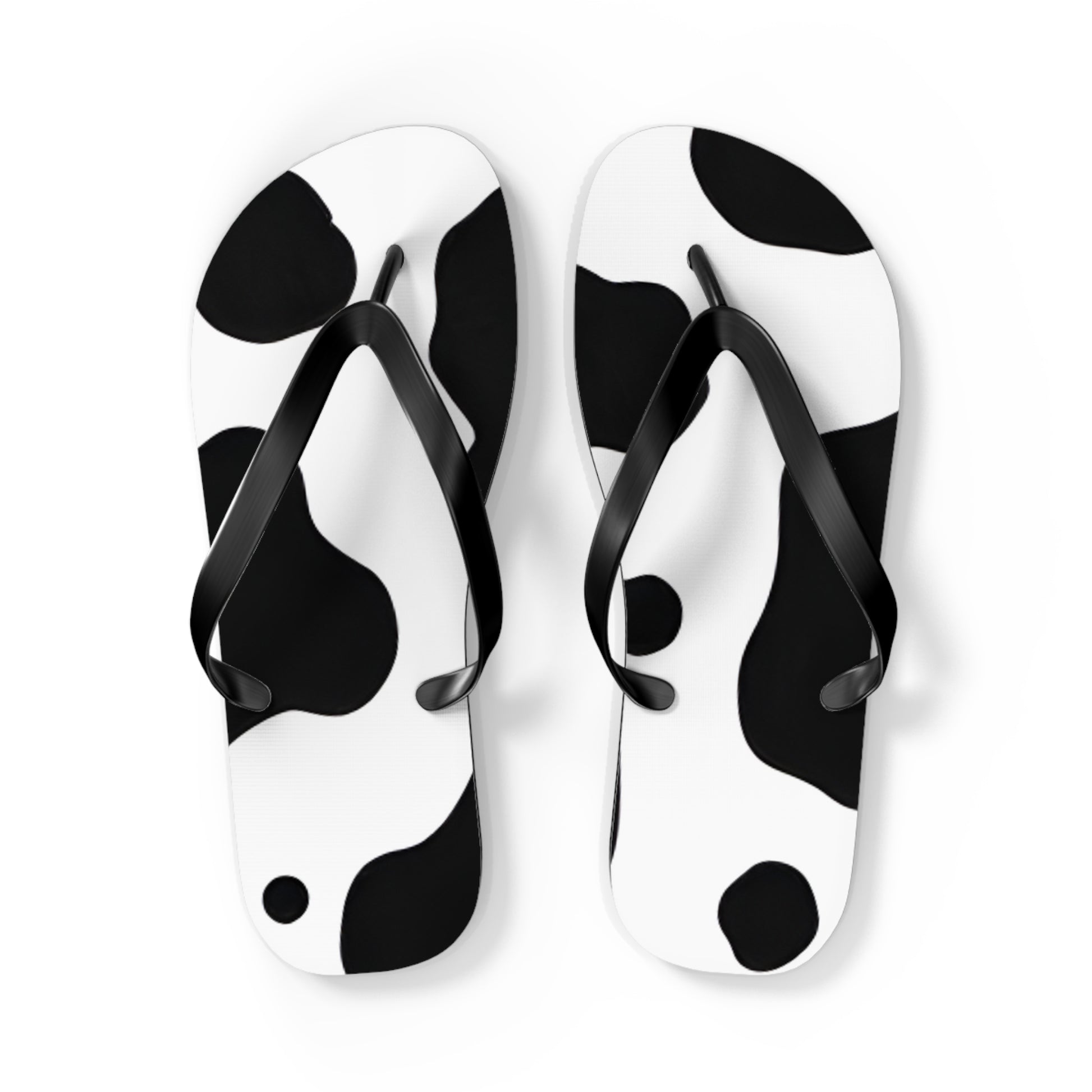 Cow Print Focus Flip Flops, Artsulli - Art is Long, Life is Short, Shoes, Size, L, Color, Black sole, , , 33526961964855