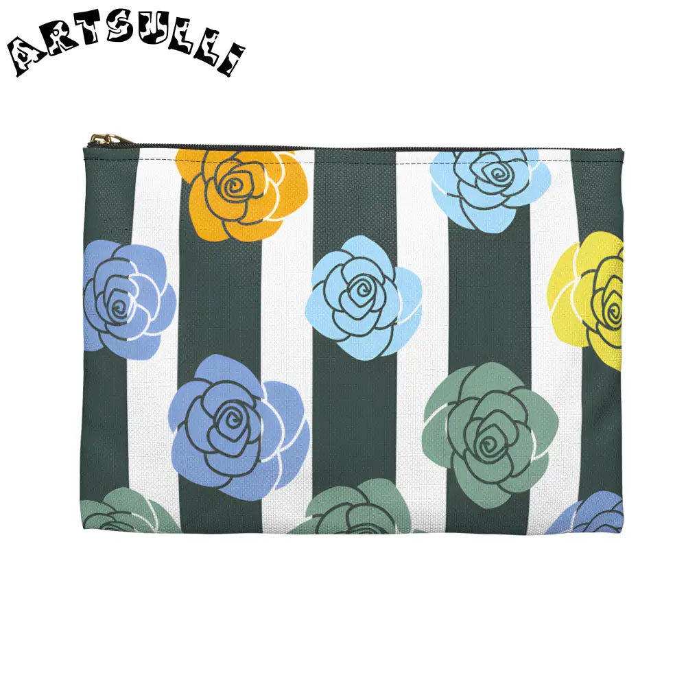 JAKKOUTTHEBXX Stripes x Roses II Black and White Accessory Pouch