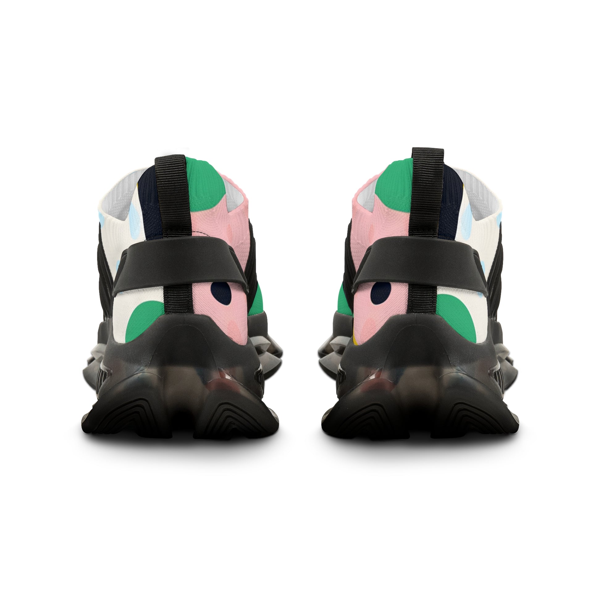 Colorful Abstract Shapes Men's Mesh Sneakers, Artsulli - Art is Long, Life is Short, Shoes, , , , , , , 