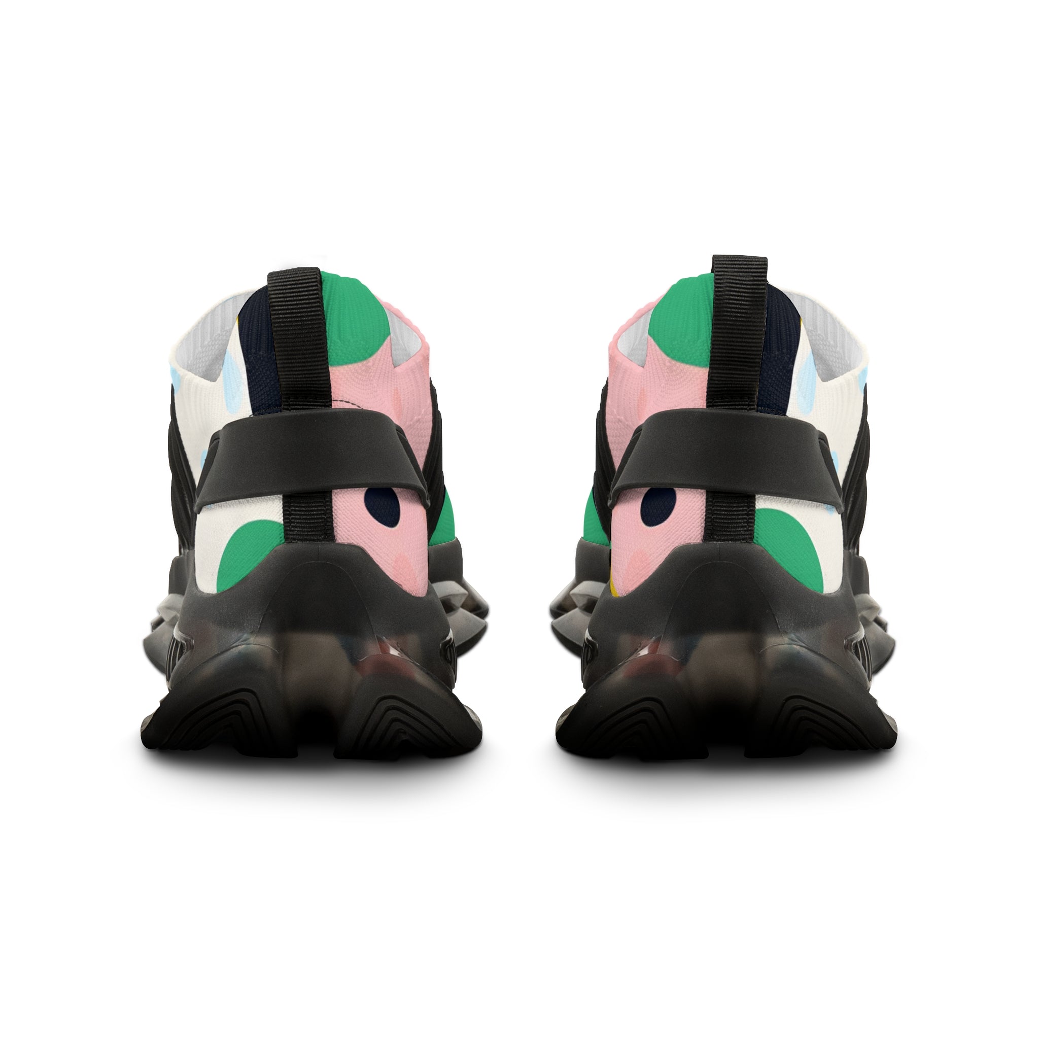 Colorful Abstract Shapes Men's Mesh Sneakers, Artsulli - Art is Long, Life is Short, Shoes, , , , , , , 