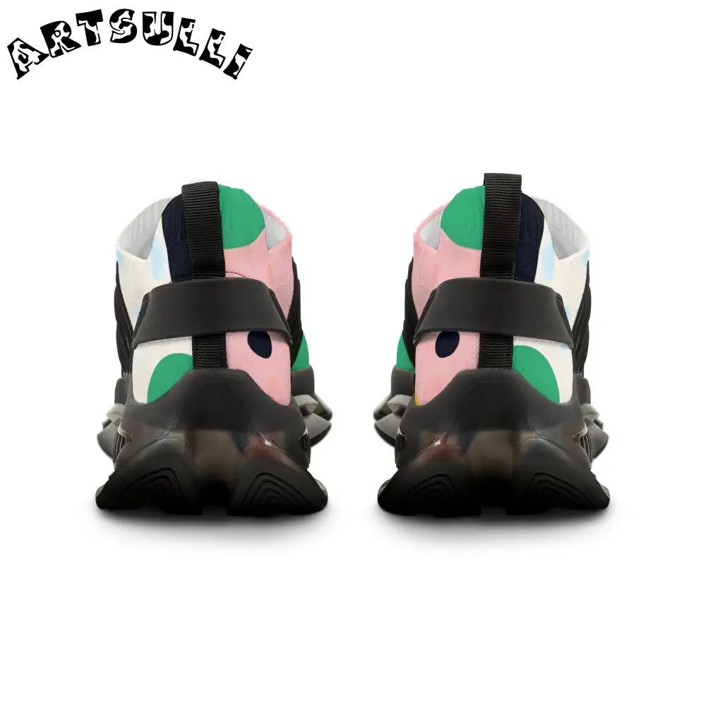 JAKKOUTTHEBXX Colorful Abstract Shapes Men’s Mesh Sneakers