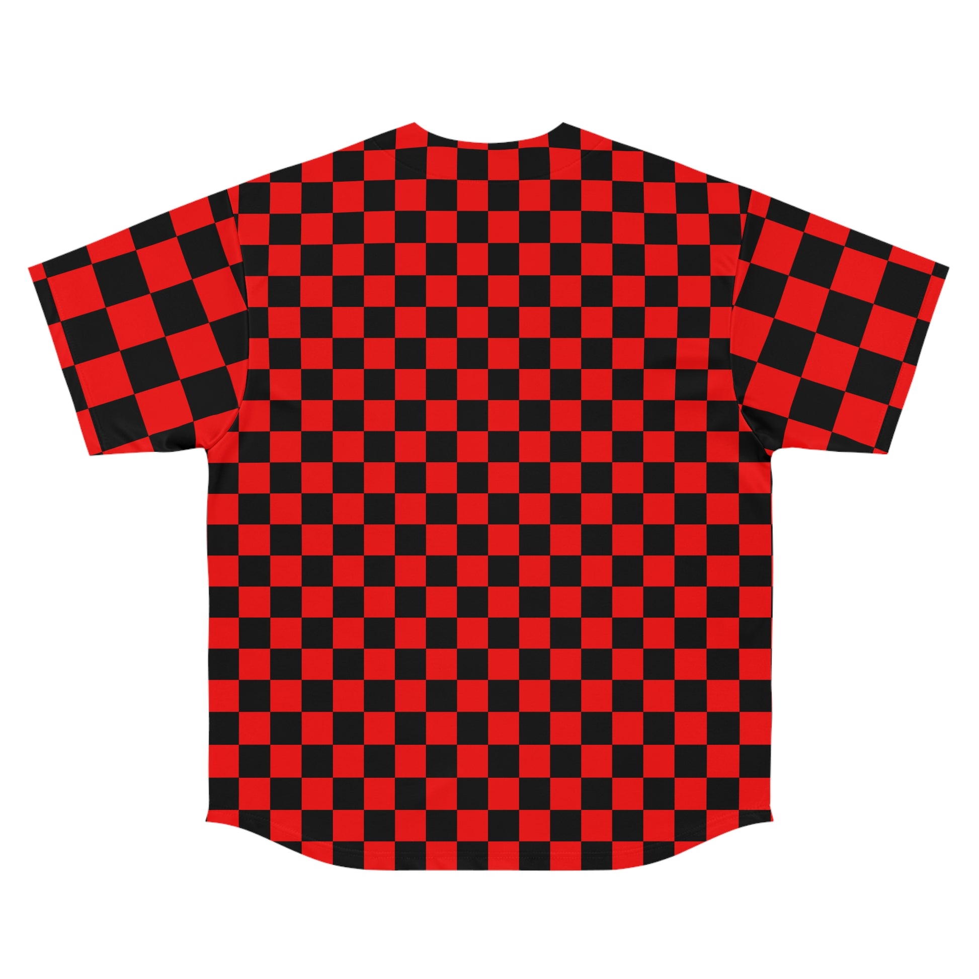 Checkerboard II Red and Black Men's Baseball Jersey (AOP), Artsulli - Art is Long, Life is Short, All Over Prints, , , , , , , 