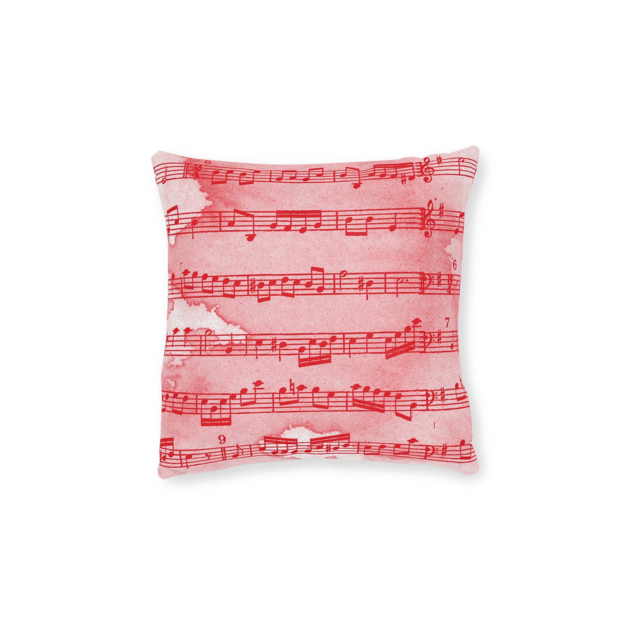Drip Spill Type Beat Sheet Music Red Square Pillow, Artsulli - Art is Long, Life is Short, Home Decor, Size, 12" × 12", , , , , 27479665149734203749