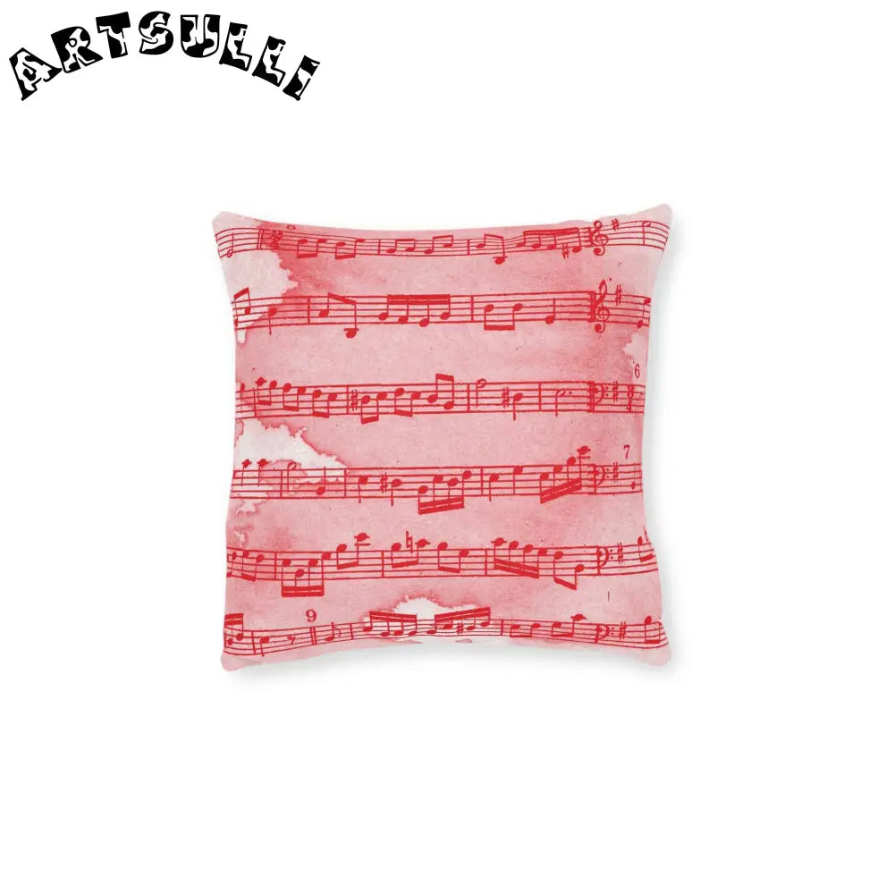 JAKKOUTTHEBXX Pink Musical Notes Square Pillow 2025