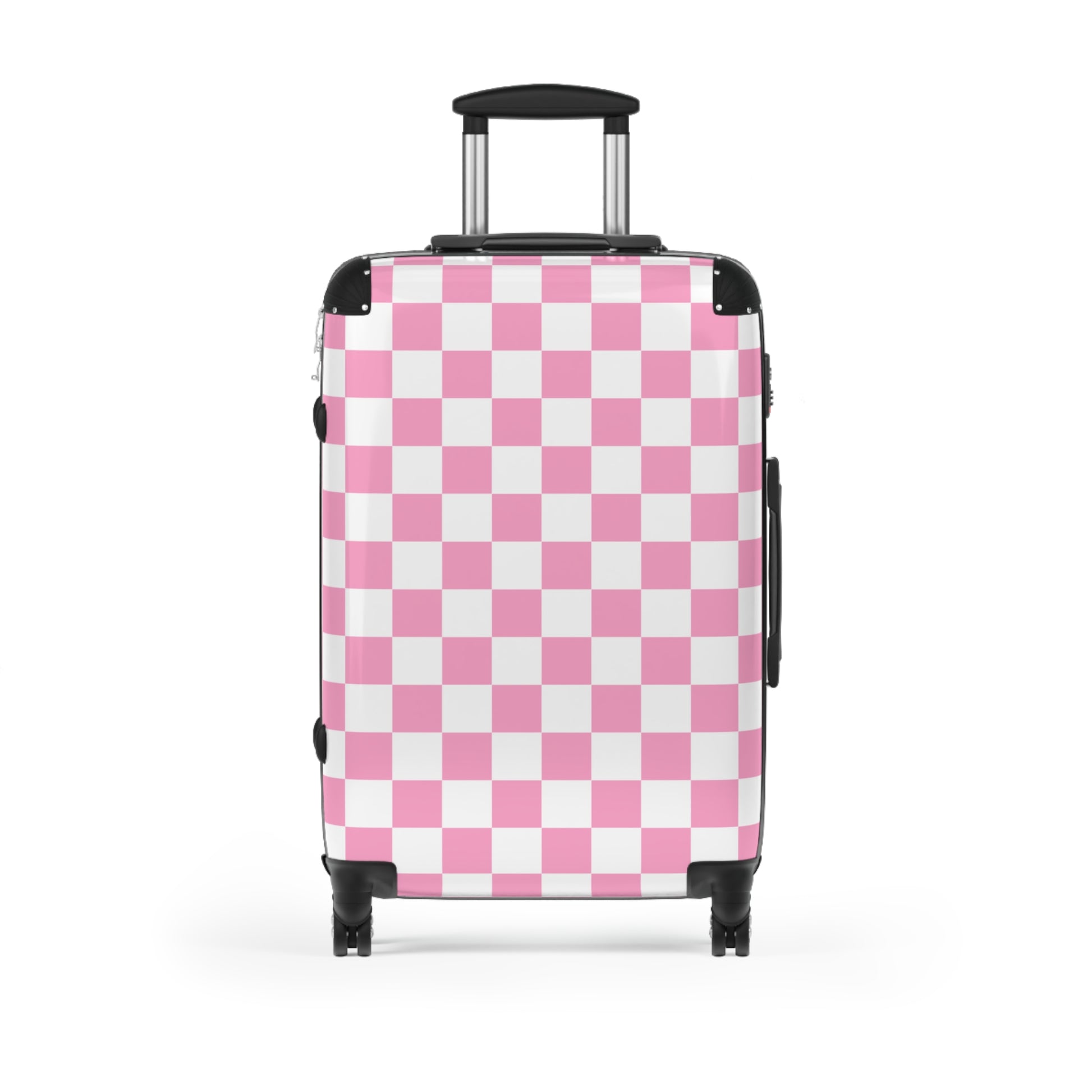 Checkerboard Hot Pink and White Suitcase, Artsulli - Art is Long, Life is Short, Bags, Size, Medium, Color, Black, , , 32420589791142066401
