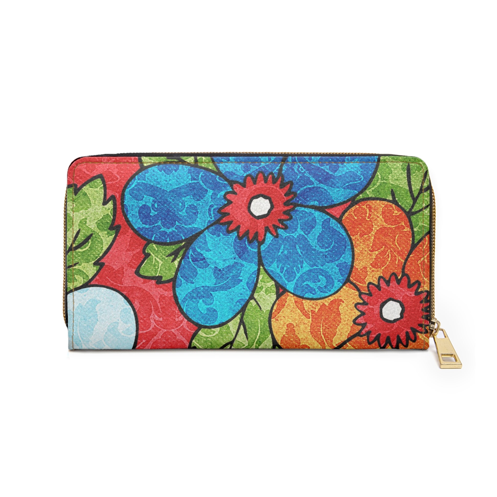Groovy Red Floral Kl Zipper Wallet, Artsulli - Art is Long, Life is Short, Accessories, , , , , , , 