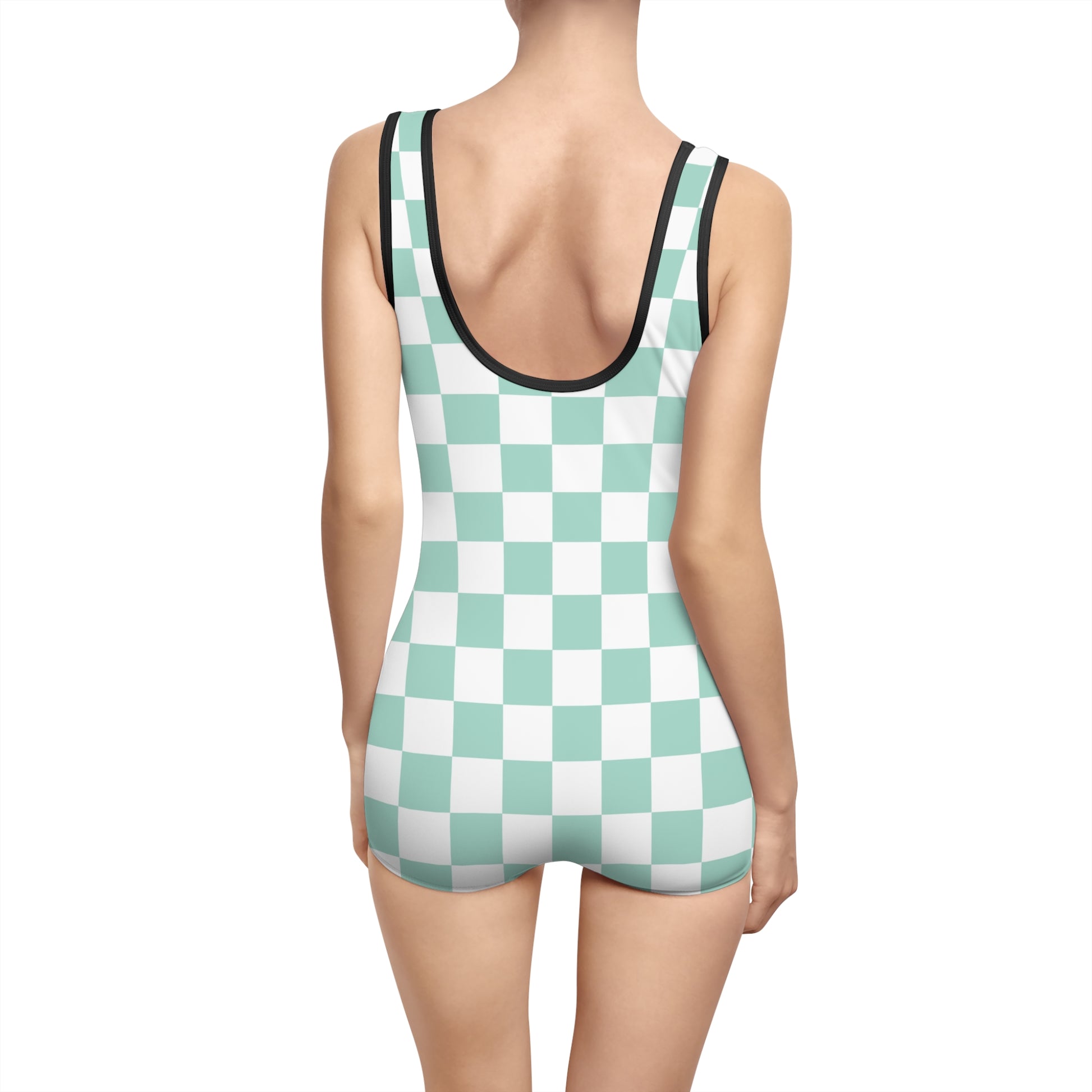 Chessboard II Women's Vintage Swimsuit (AOP), Artsulli - Art is Long, Life is Short, All Over Prints, , , , , , , 