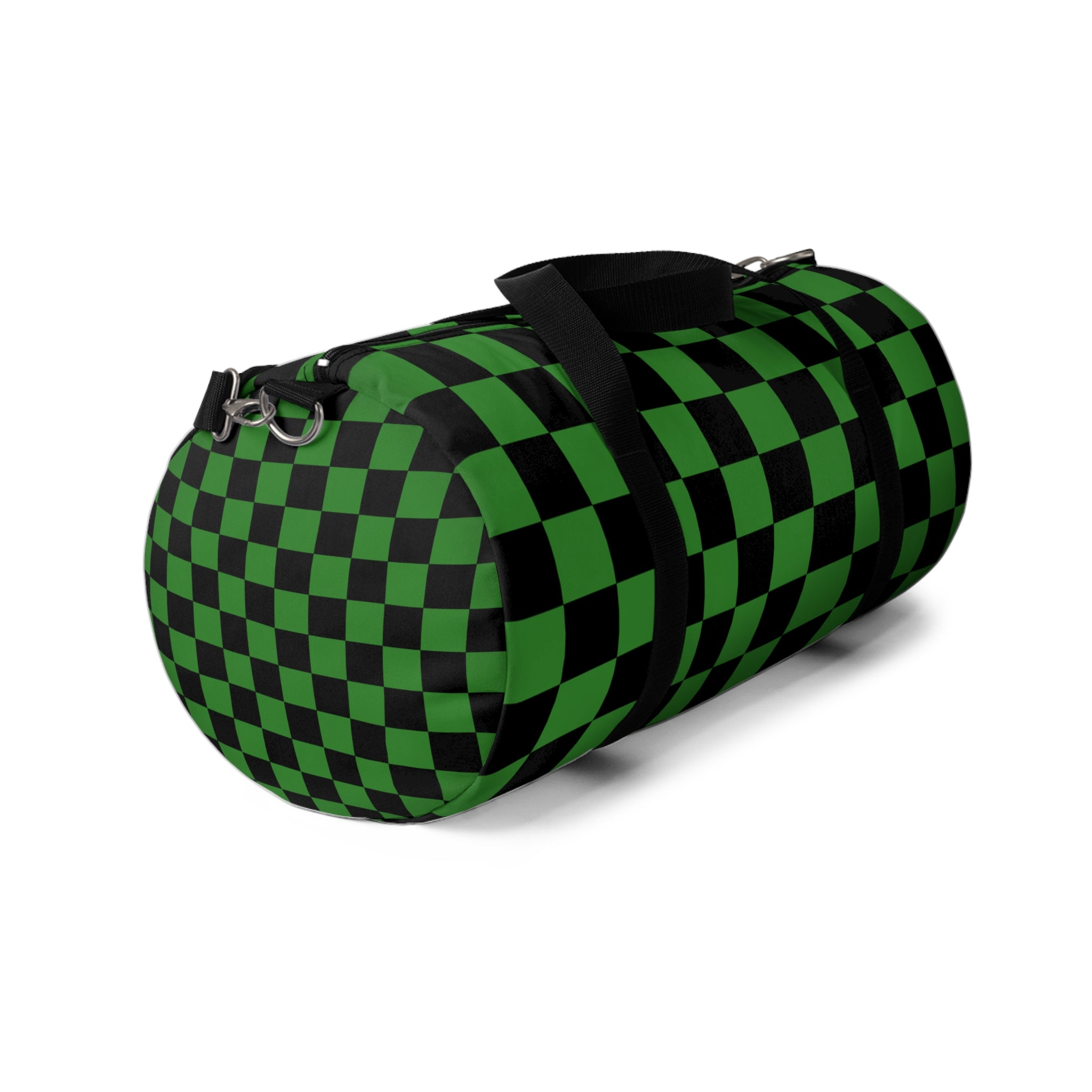 Checkerboard Green and Black Duffel Bag, Artsulli - Art is Long, Life is Short, Bags, , , , , , , 
