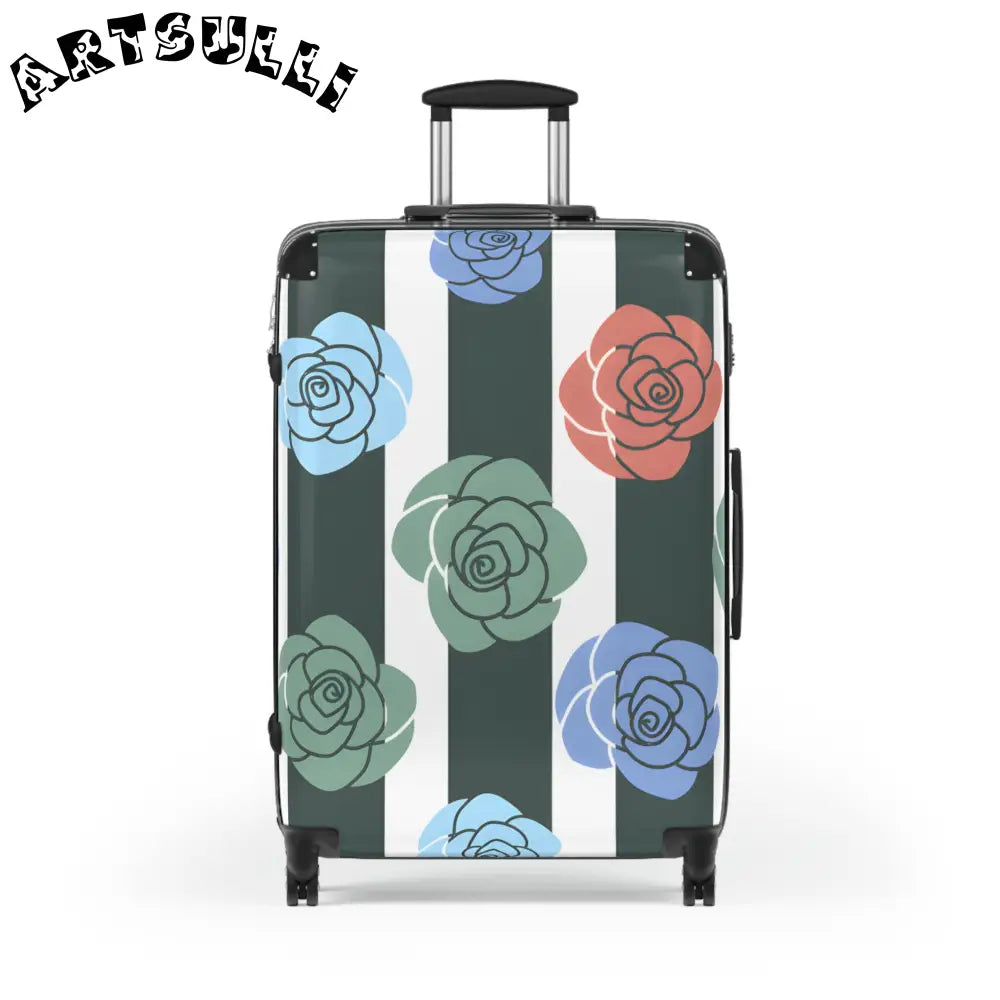 JAKKOUTTHEBXX Stripes x Roses Black and White Suitcase JAKKOUTTHEBXX