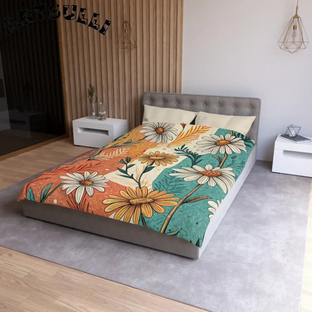 JAKKOUTTHEBXX Retro Daisy Dream Microfiber Duvet Cover JAKKOUTTHEBXX