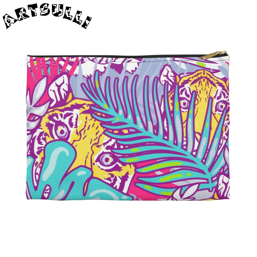 JAKKOUTTHEBXX Tropical Floral Tigers Torquise and Purple Accessory