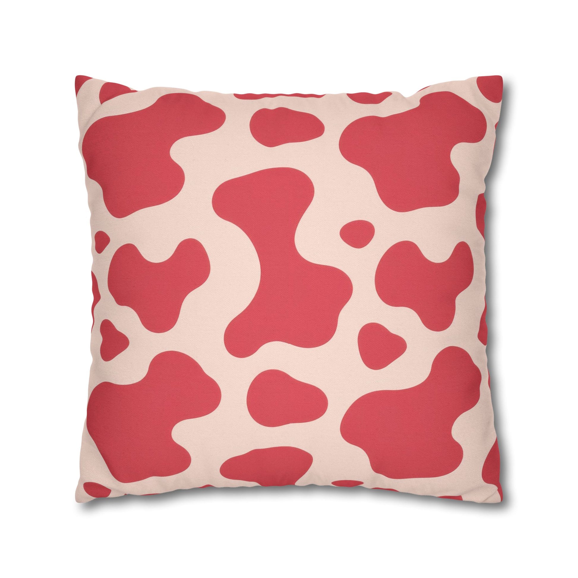 Red Jungle Cow Spun Polyester Square Pillowcase, Artsulli - Art is Long, Life is Short, Home Decor, , , , , , , 
