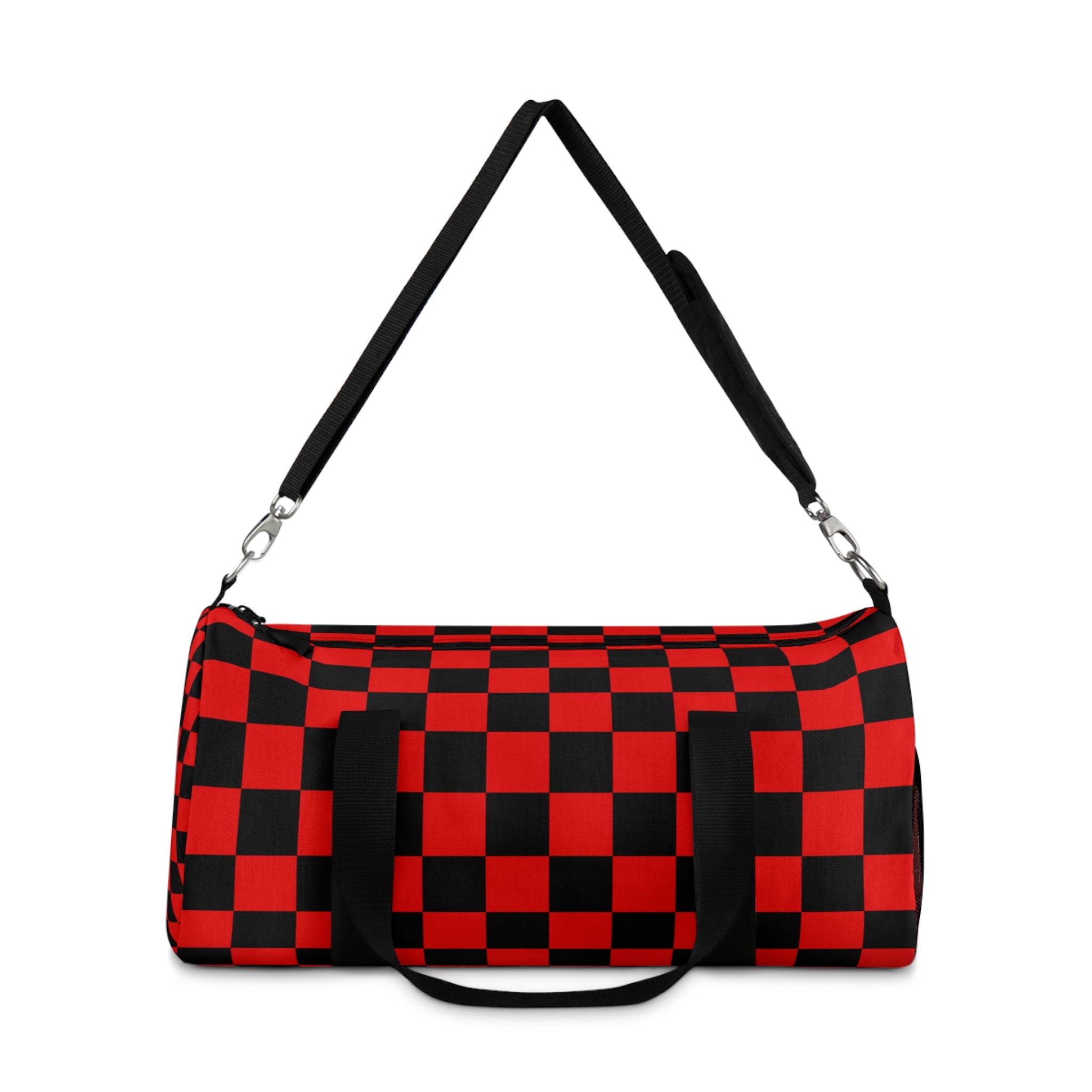 Checkerboard Red and Black Duffel Bag, Artsulli - Art is Long, Life is Short, Bags, , , , , , , 