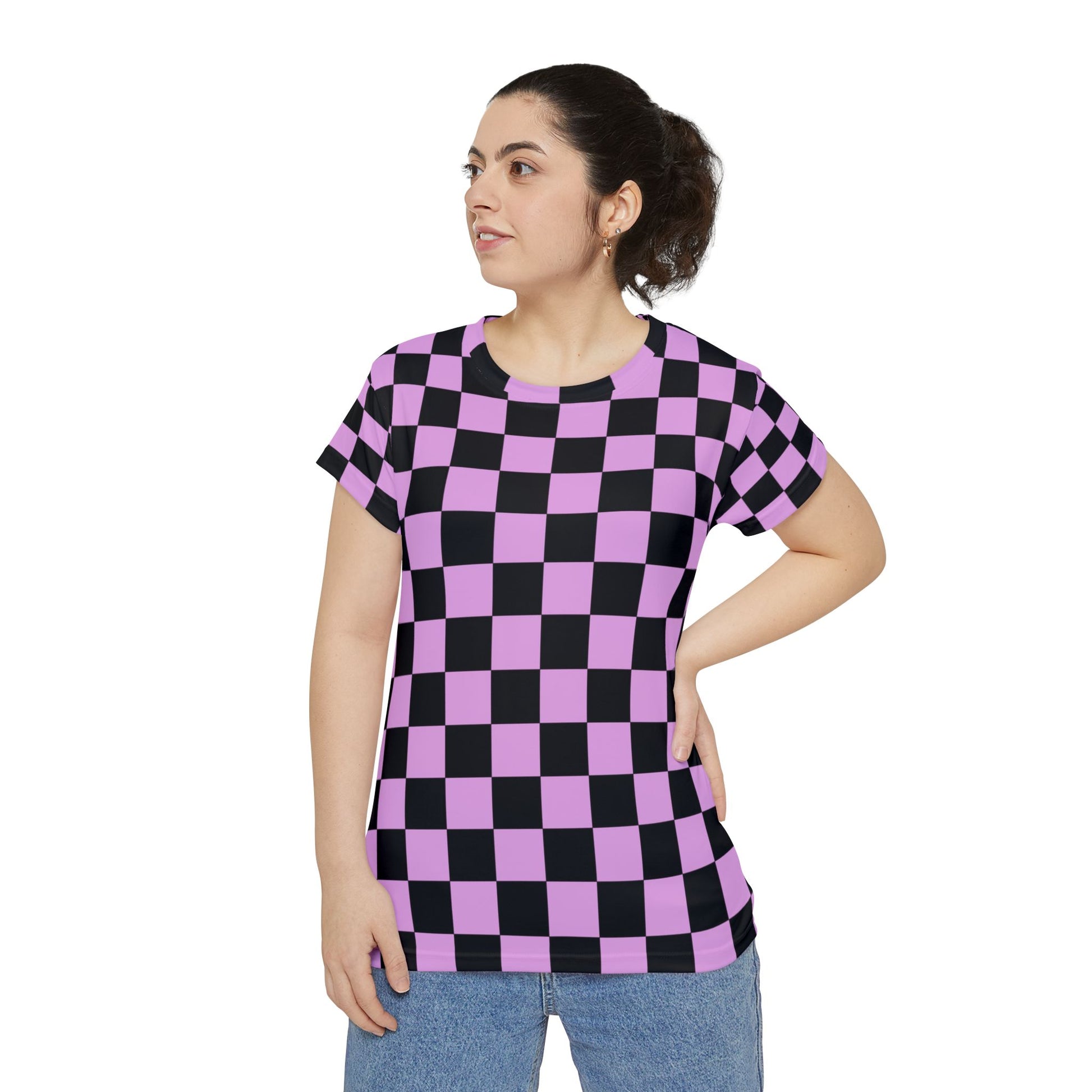 Pixel Punk Vision Women's Short Sleeve Shirt (AOP), Artsulli - Art is Long, Life is Short, All Over Prints, , , , , , , 