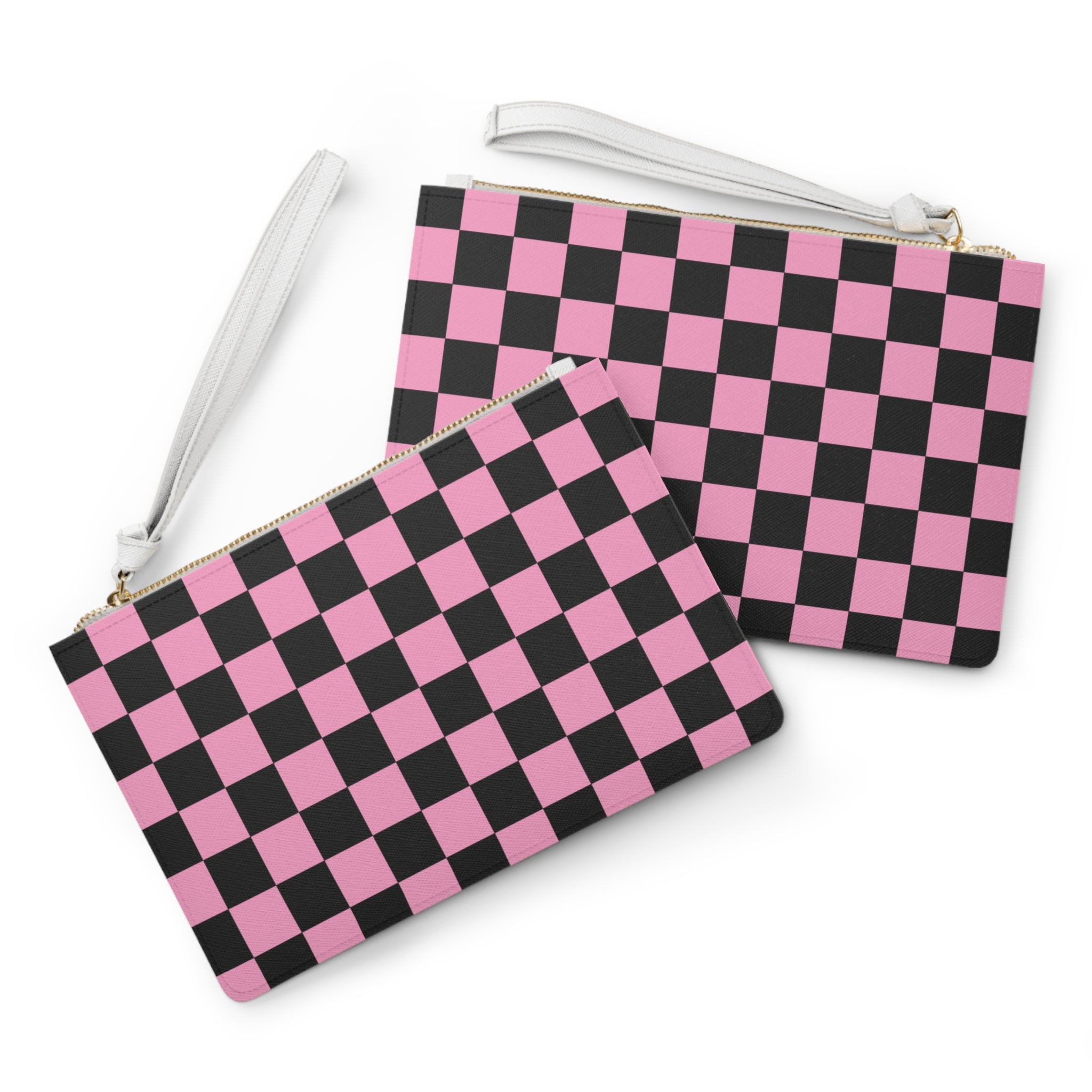 Checkerboard Black and Pink Clutch Bag, Artsulli - Art is Long, Life is Short, Bags, , , , , , , 