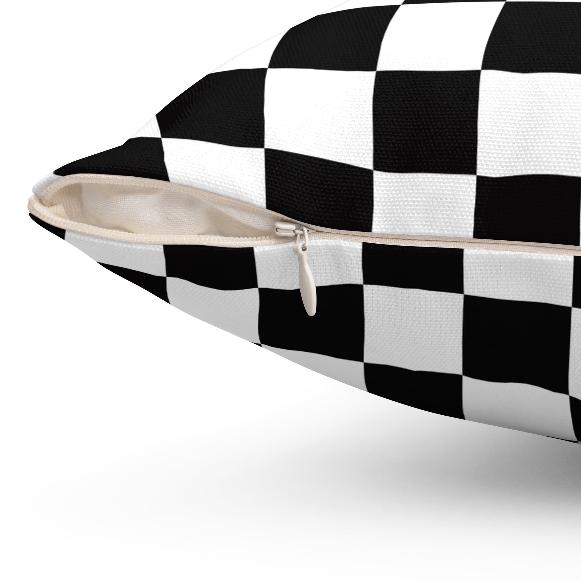Checkerboard Black and White Spun Polyester Square Pillow, Artsulli - Art is Long, Life is Short, Home Decor, , , , , , , 