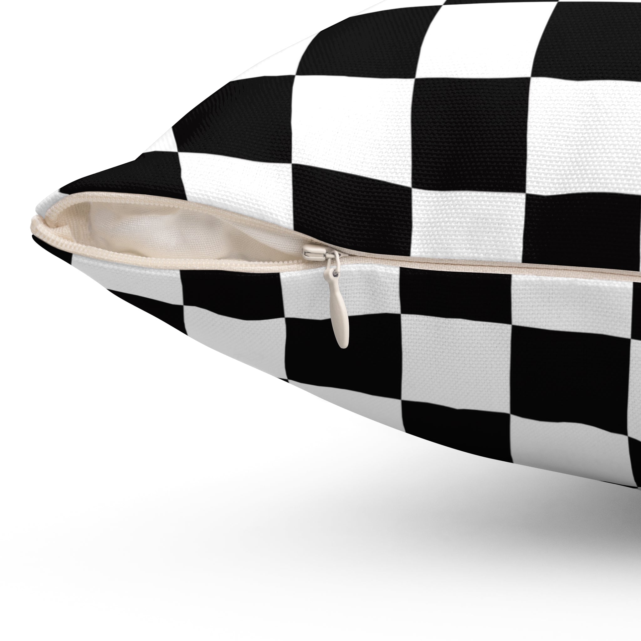 Checkerboard Black and White Spun Polyester Square Pillow, Artsulli - Art is Long, Life is Short, Home Decor, , , , , , , 