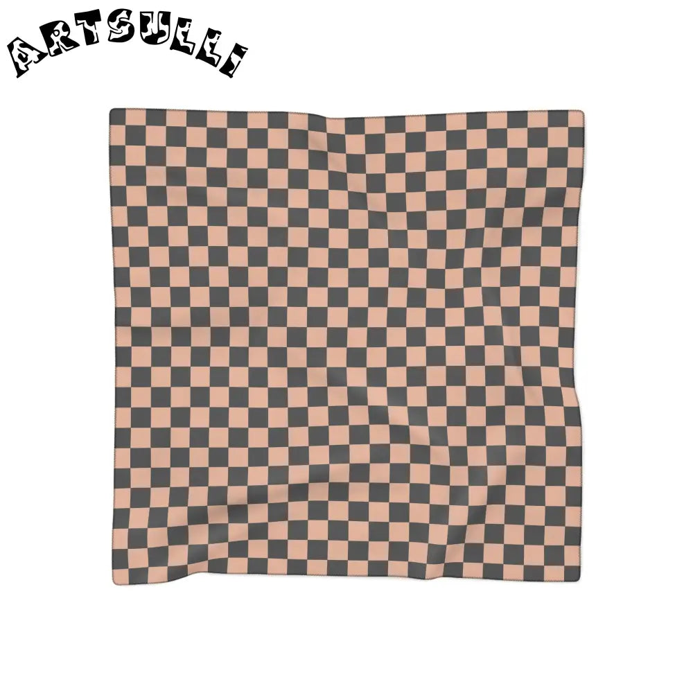 JAKKOUTTHEBXX Checkerboard II Soft Orange and Black Poly Scarf