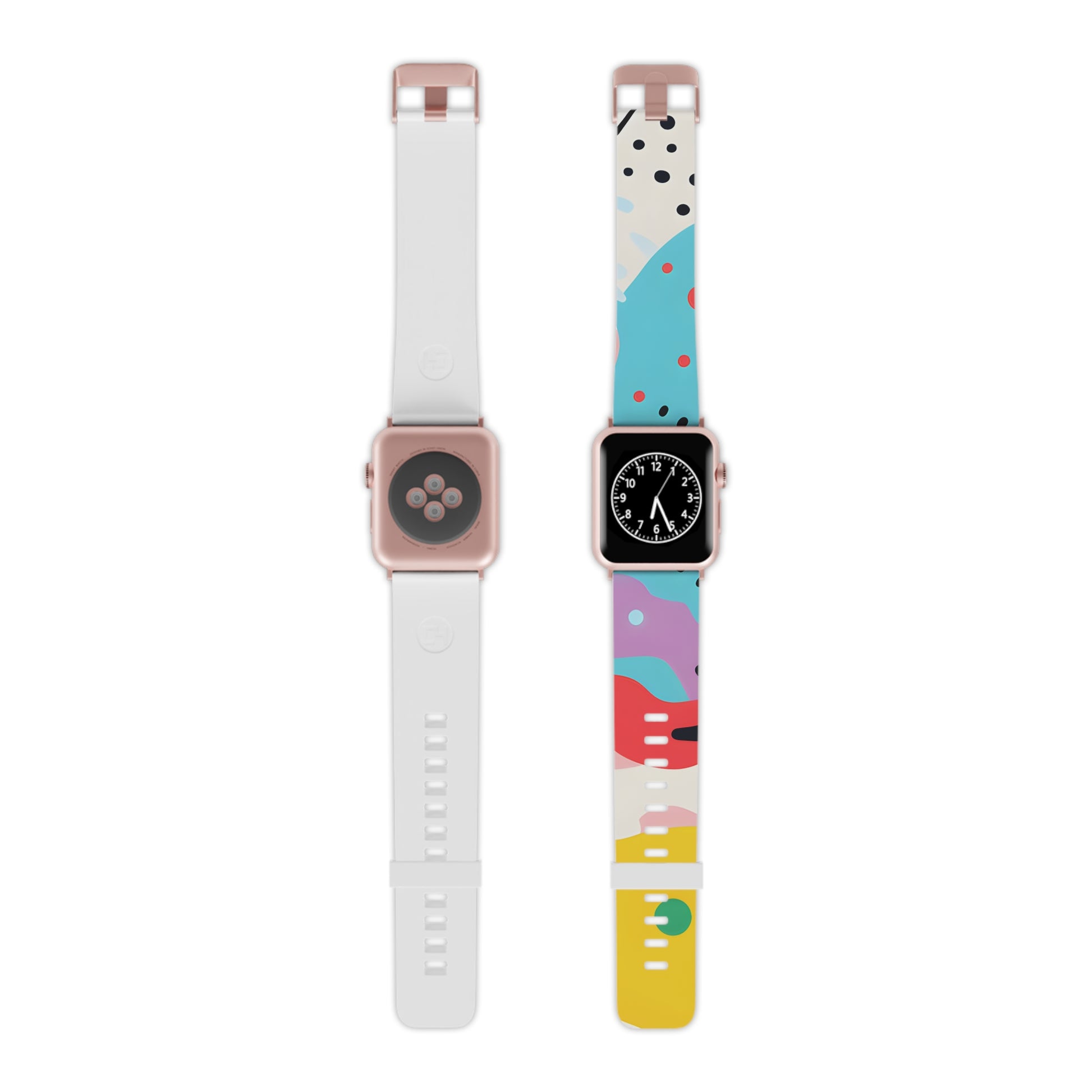 Colorful Abstract Shapes Surreal Watch Band for Apple Watch, Artsulli - Art is Long, Life is Short, Accessories, Size, 8'' × 0.75'' / 42 - 44 mm, Color, Rose Gold, , , 27847242953493