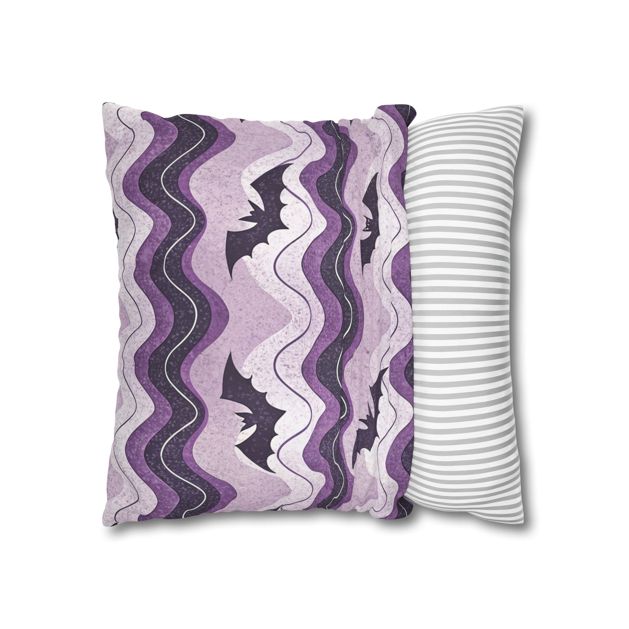 Bat Wave Spun Polyester Square Pillowcase, Artsulli - Art is Long, Life is Short, Home Decor, , , , , , , 
