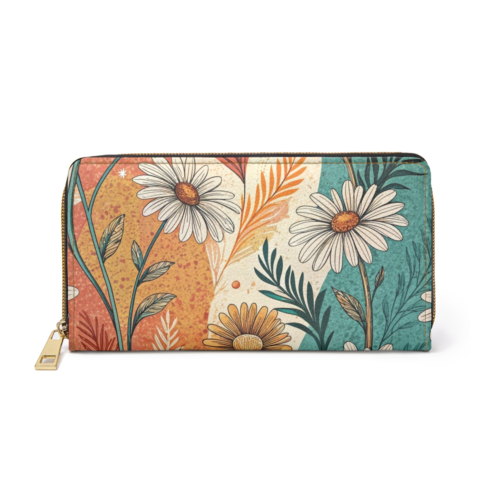 Retro Daisy Dream Zipper Wallet, Artsulli - Art is Long, Life is Short, Accessories, Size, One size, Color, White, , , 30768869709486361945