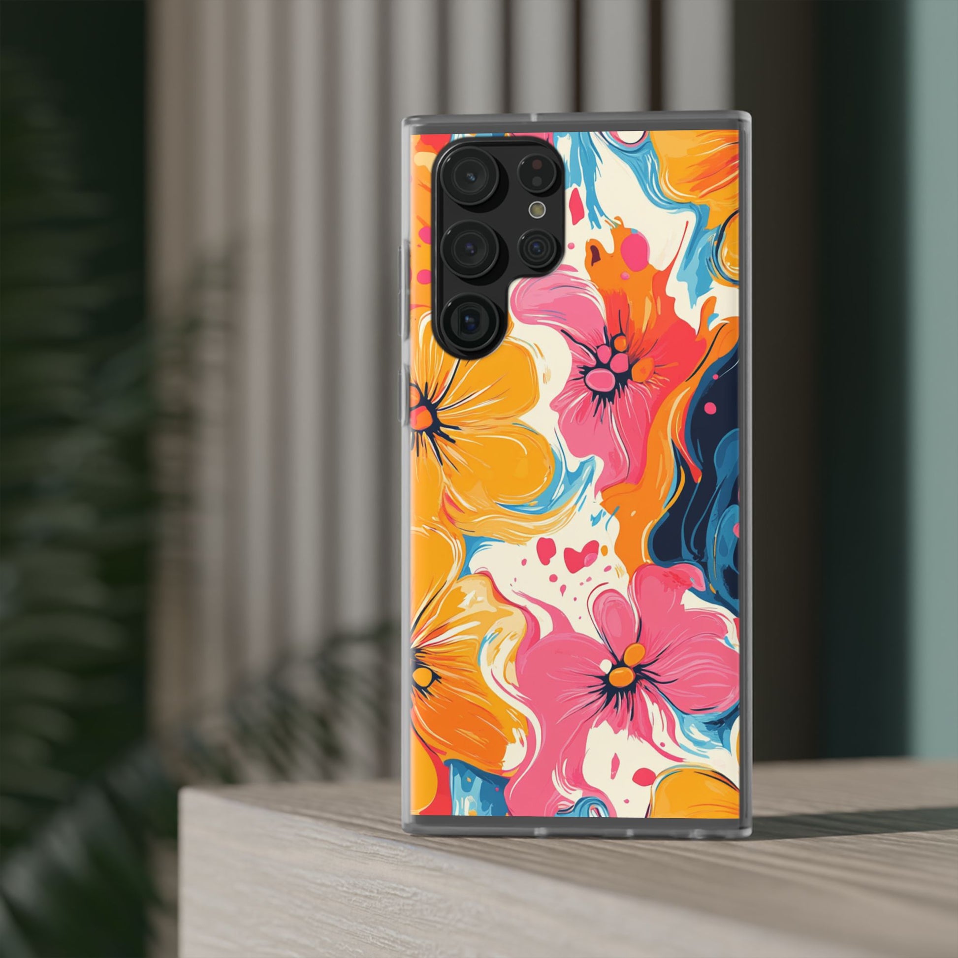 Vibrant Abstract Floral Flexi Case, Artsulli - Art is Long, Life is Short, Phone Case, , , , , , , 