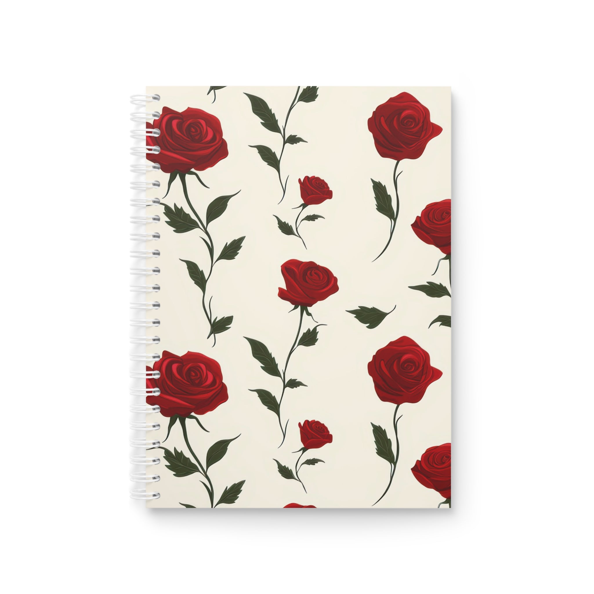 Red Roses Spiral Notebook, Artsulli - Art is Long, Life is Short, Paper products, Size, One Size, , , , , 10491372532153