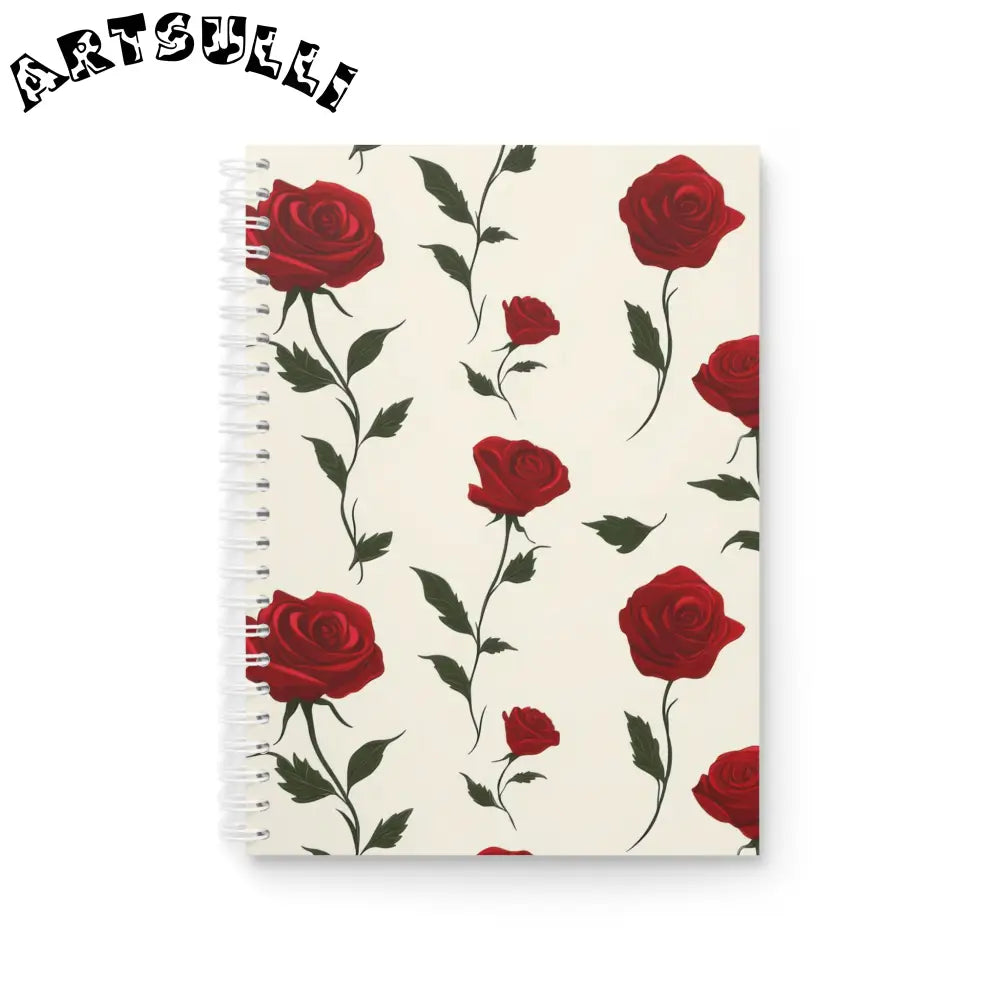 JAKKOUTTHEBXX Red Roses Spiral Notebook JAKKOUTTHEBXX Artsulli - Art