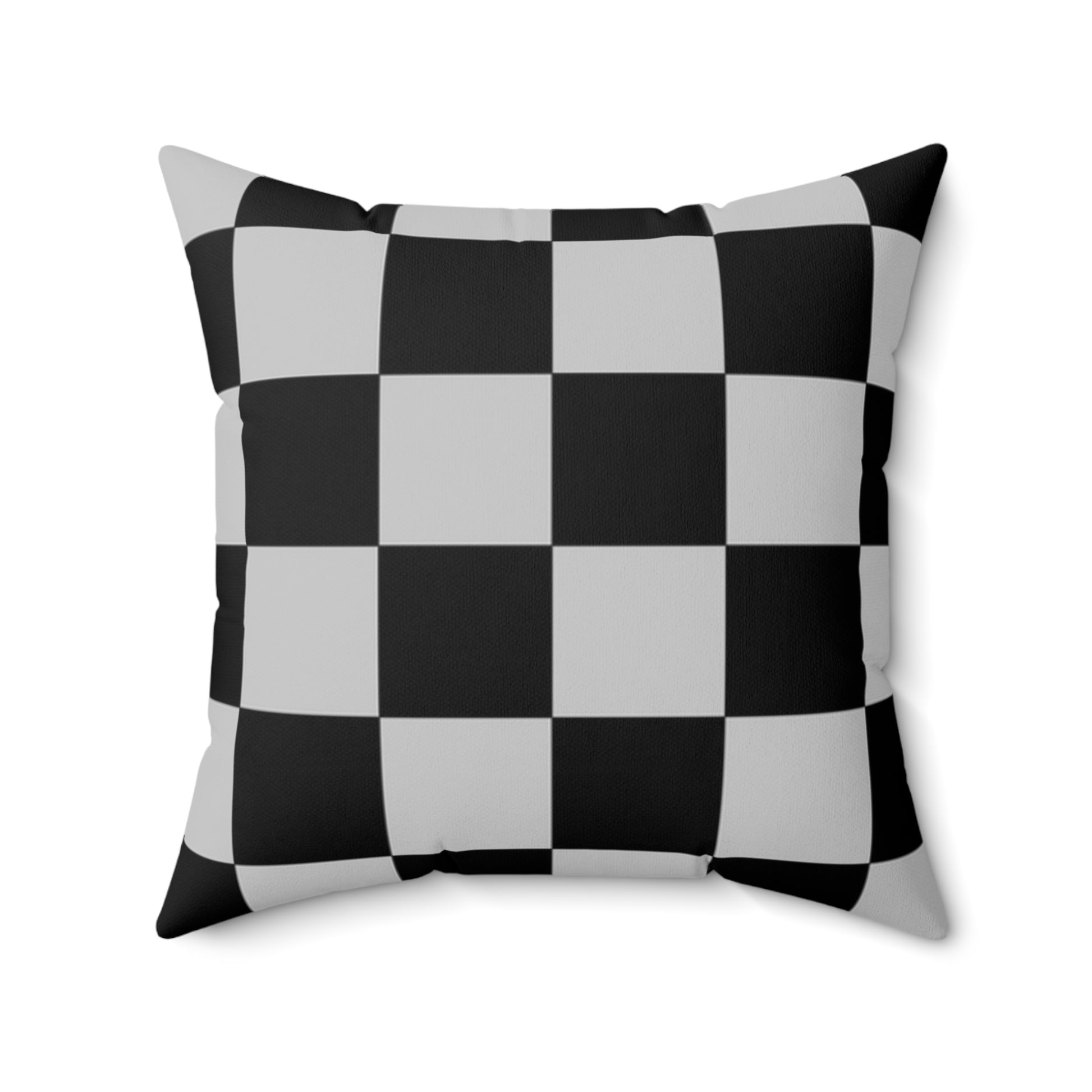 Checkerboard Dada Black and Light Gray Spun Polyester Square Pillow, Artsulli - Art is Long, Life is Short, Home Decor, , , , , , , 