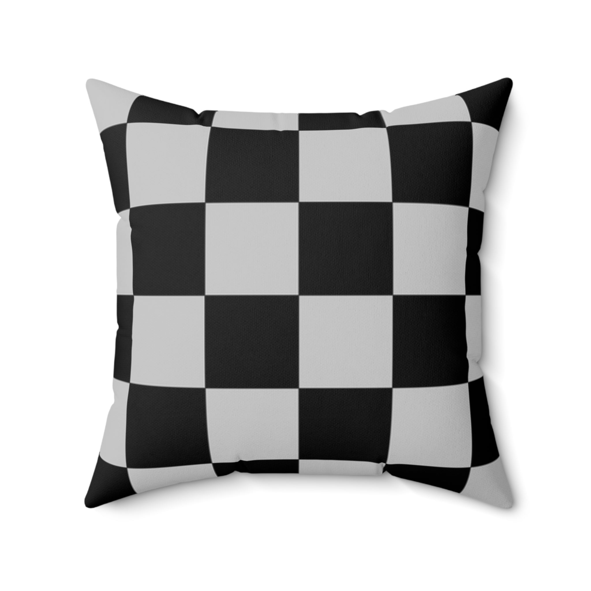 Checkerboard Dada Black and Light Gray Spun Polyester Square Pillow, Artsulli - Art is Long, Life is Short, Home Decor, , , , , , , 