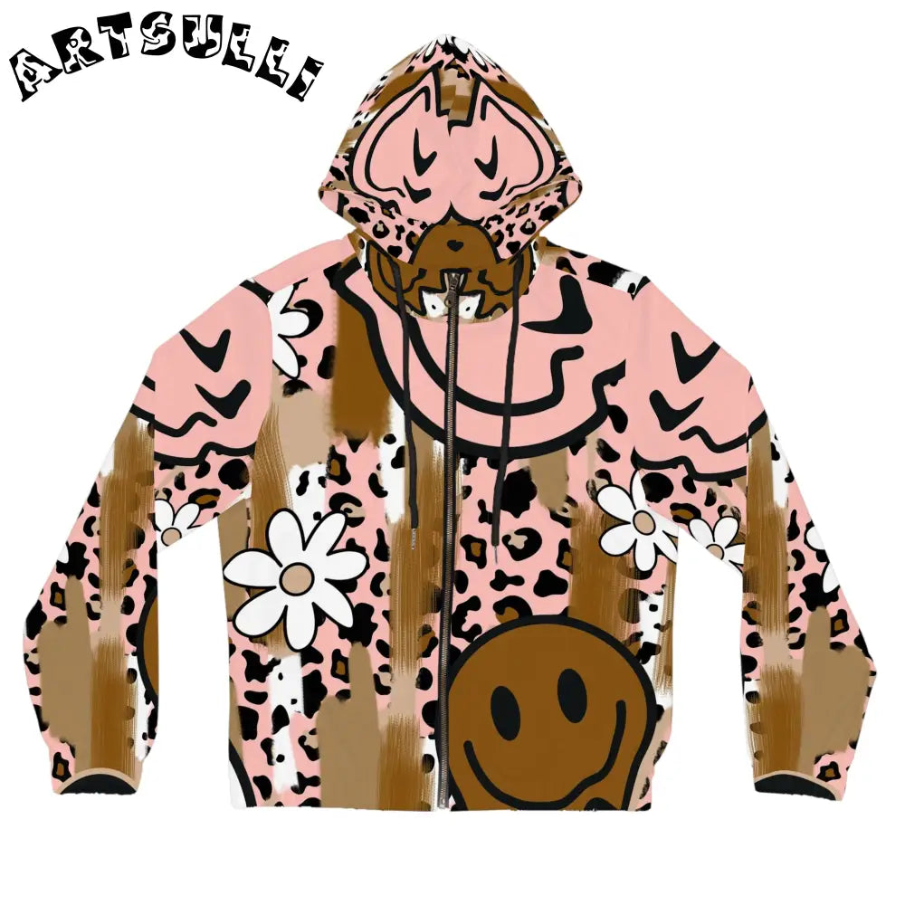 JAKKOUTTHEBXX Sutfin Ghosts Pop Art Women’s Full-Zip Hoodie (AOP)