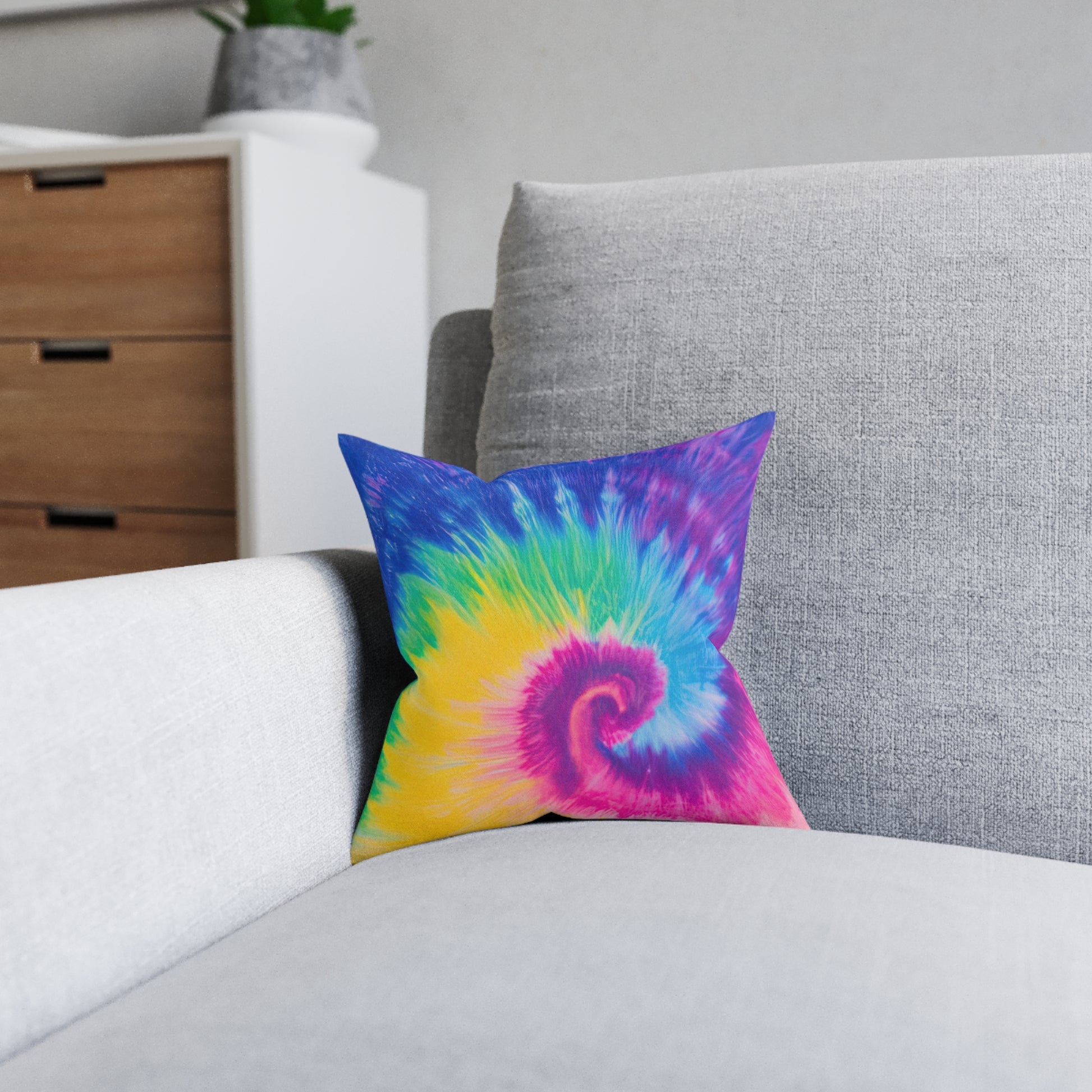 Psychedelic Tie Dye Square Pillow, Artsulli - Art is Long, Life is Short, Home Decor, , , , , , , 