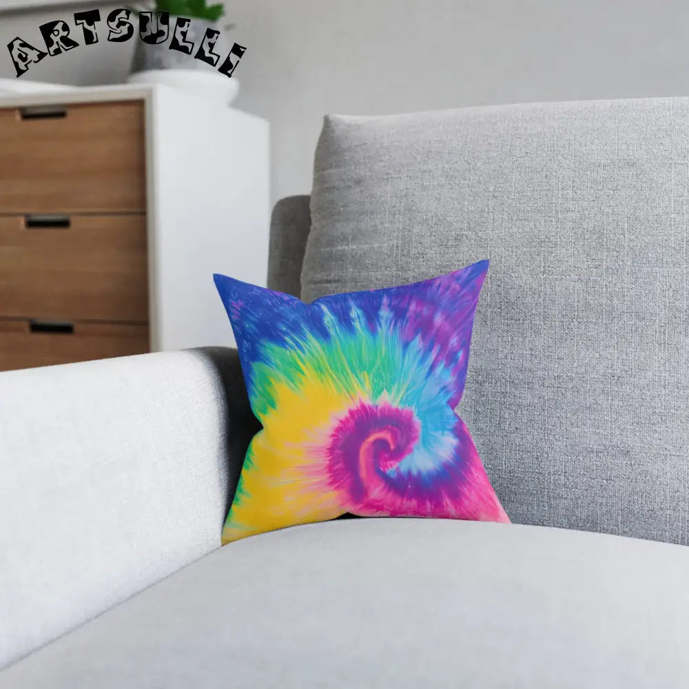 JAKKOUTTHEBXX Colorful Tie Dye Art Printed Square Pillow 2025