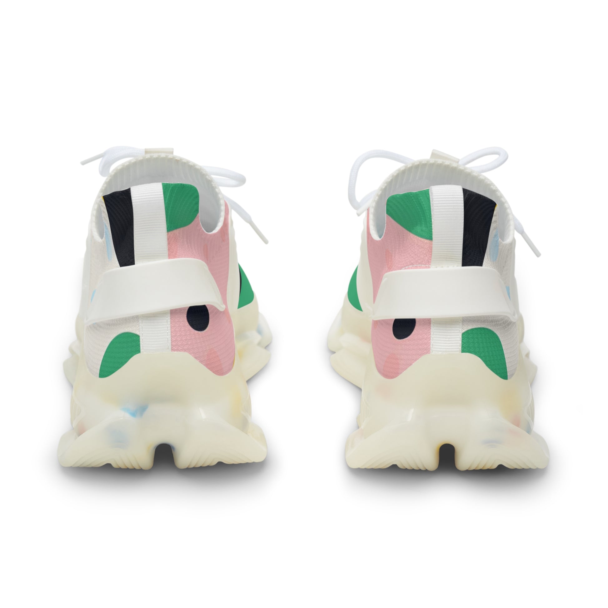 Colorful Abstract Shapes Men's Mesh Sneakers, Artsulli - Art is Long, Life is Short, Shoes, , , , , , , 