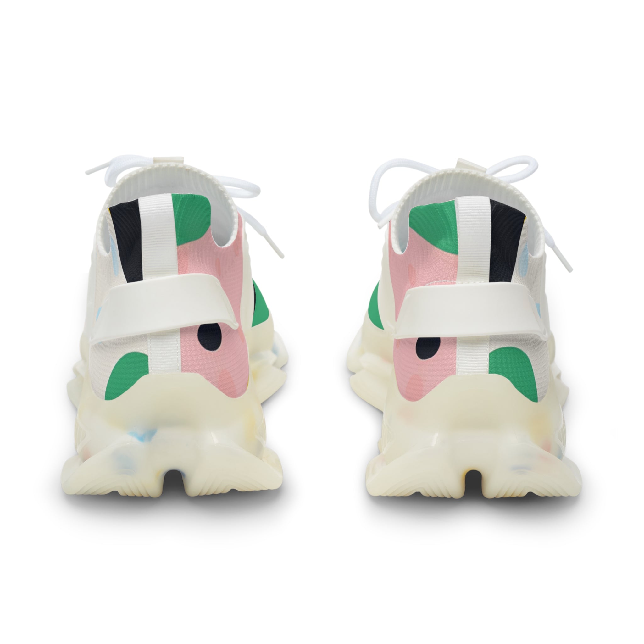 Colorful Abstract Shapes Men's Mesh Sneakers, Artsulli - Art is Long, Life is Short, Shoes, , , , , , , 