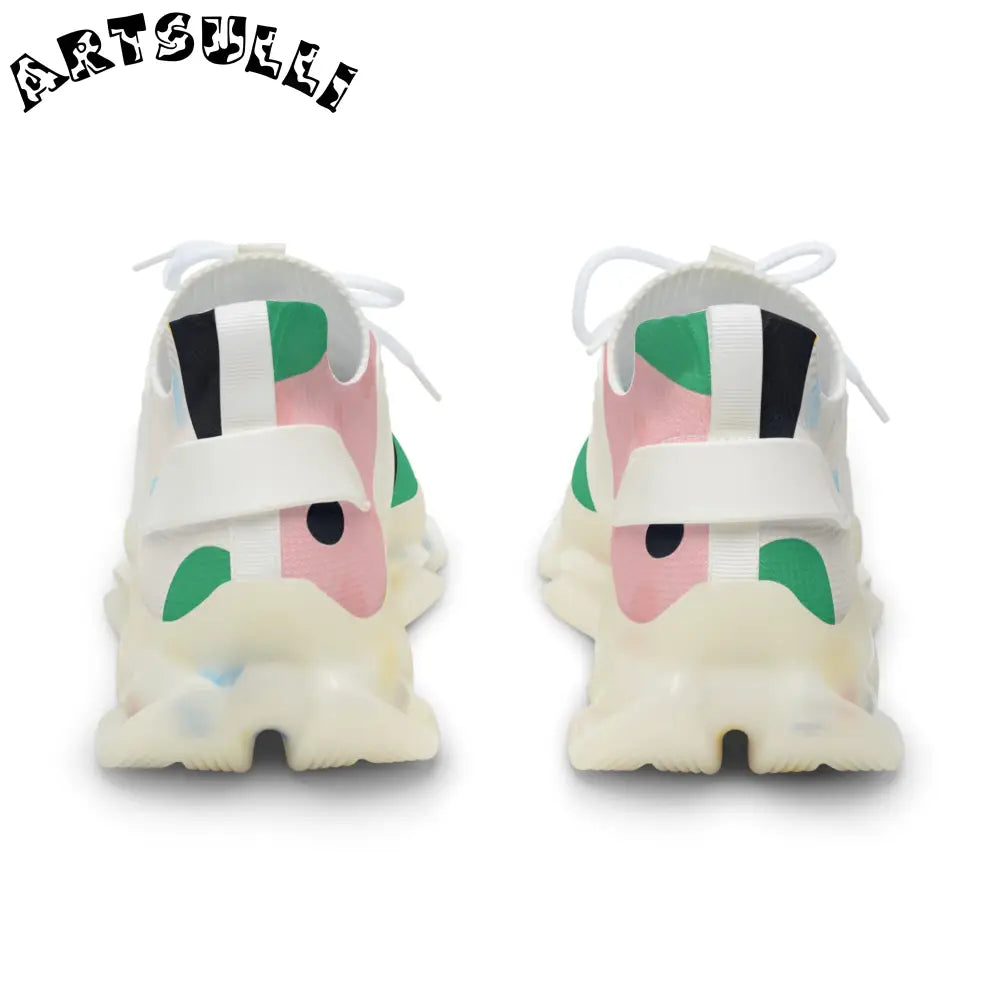 JAKKOUTTHEBXX Colorful Abstract Shapes Men’s Mesh Sneakers