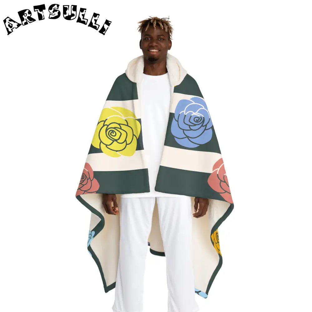 JAKKOUTTHEBXX Stripes x Roses II Black and White Hooded Sherpa