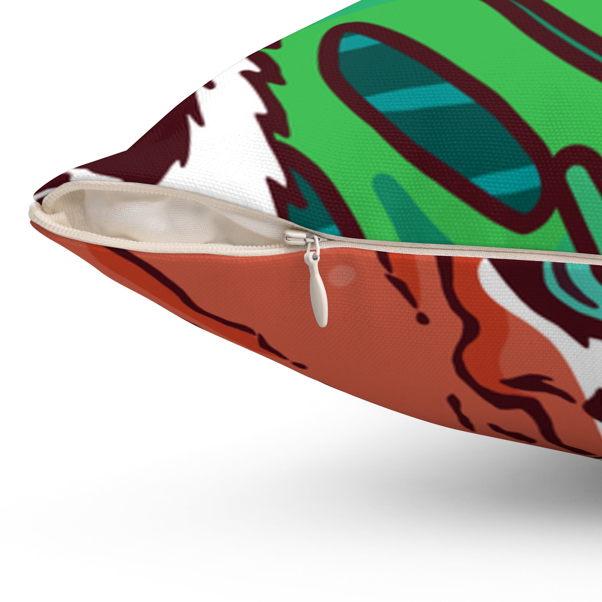 Tropical Jungle Tigers Blue and Green Spun Polyester Square Pillow, Artsulli - Art is Long, Life is Short, Home Decor, , , , , , , 