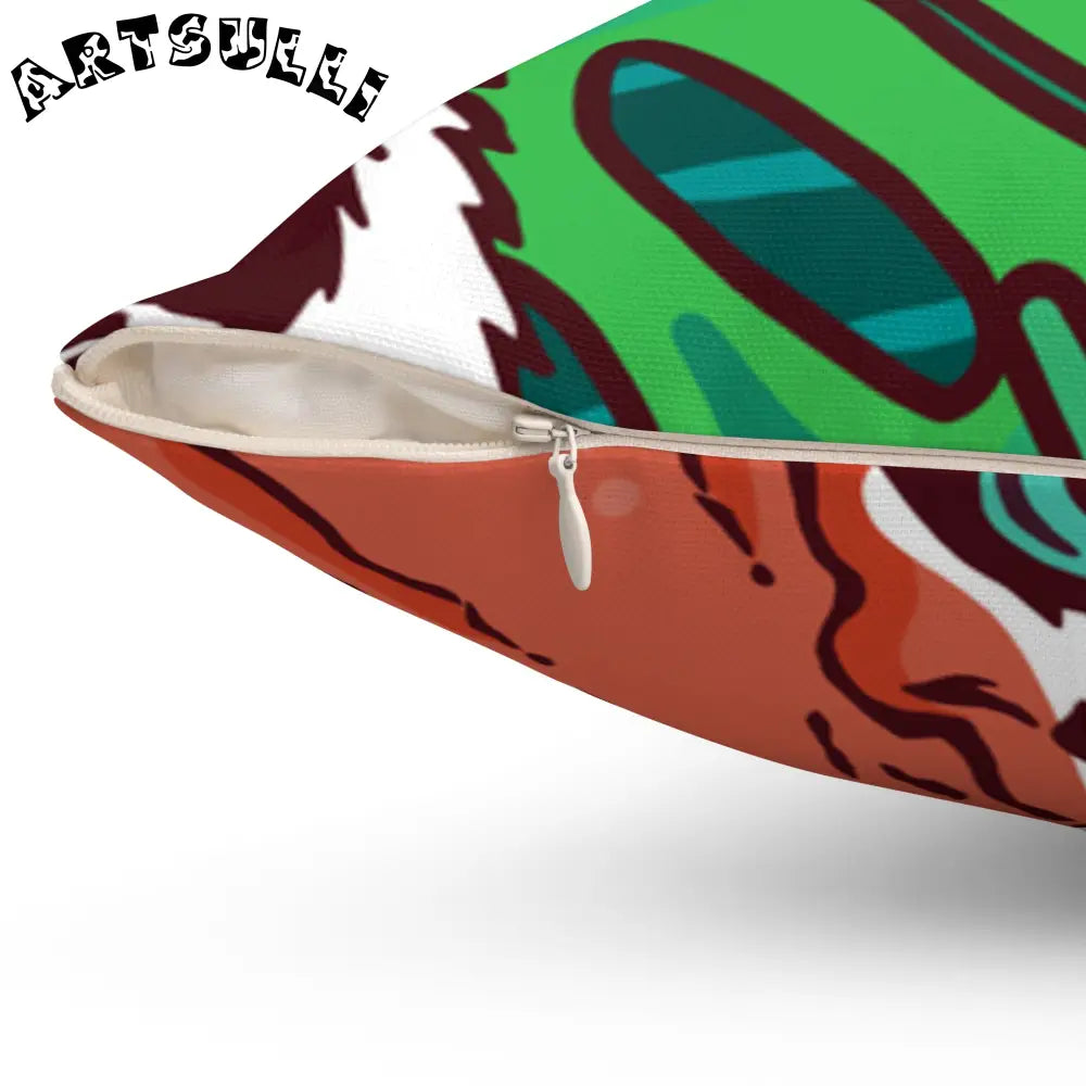 JAKKOUTTHEBXX Tropical Jungle Tigers Blue and Green Spun Polyester