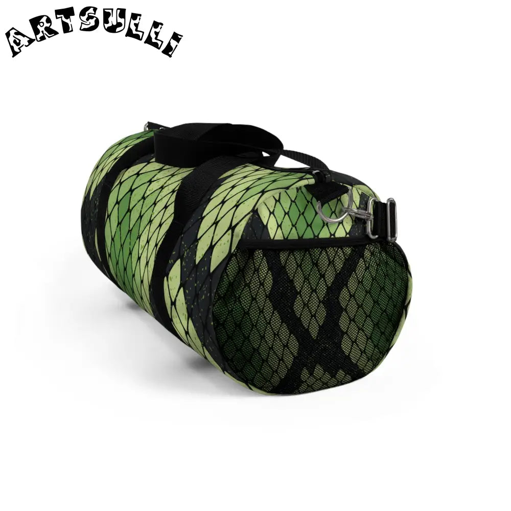 JAKKOUTTHEBXX Snake Skin Green and Black Duffel Bag JAKKOUTTHEBXX