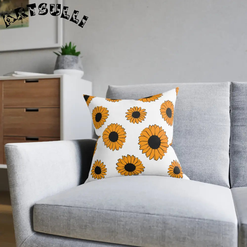 JAKKOUTTHEBXX Sunflowers Square Pillow JAKKOUTTHEBXX Artsulli - Art