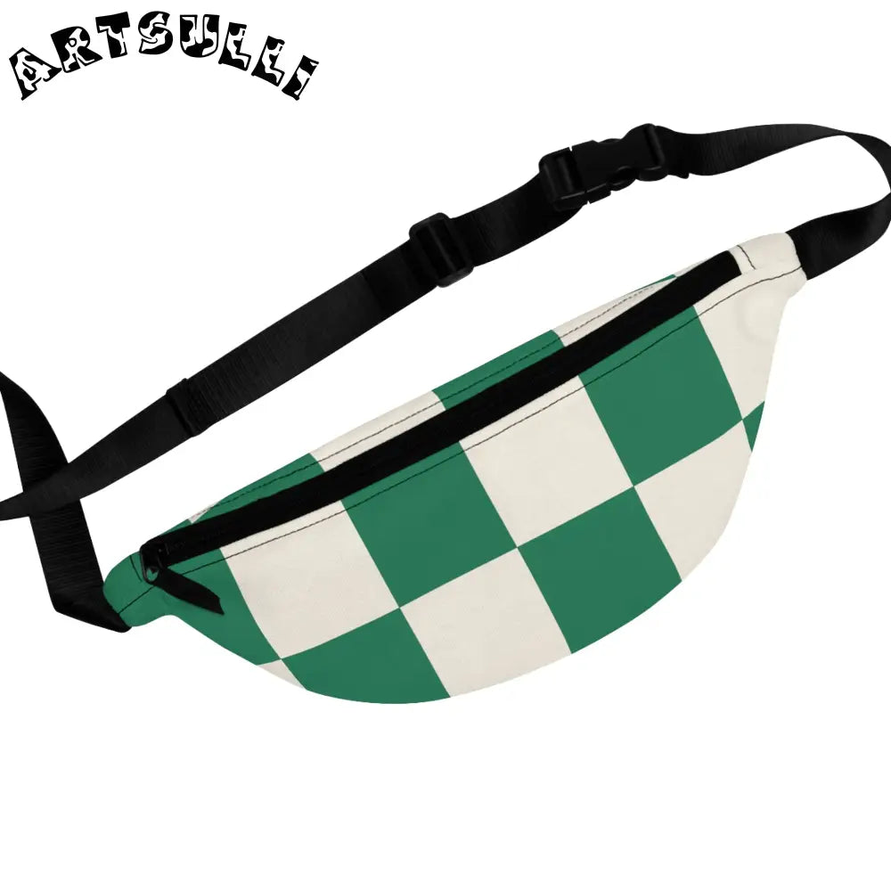 JAKKOUTTHEBXX Checkerboard Dark Green Fanny Pack JAKKOUTTHEBXX