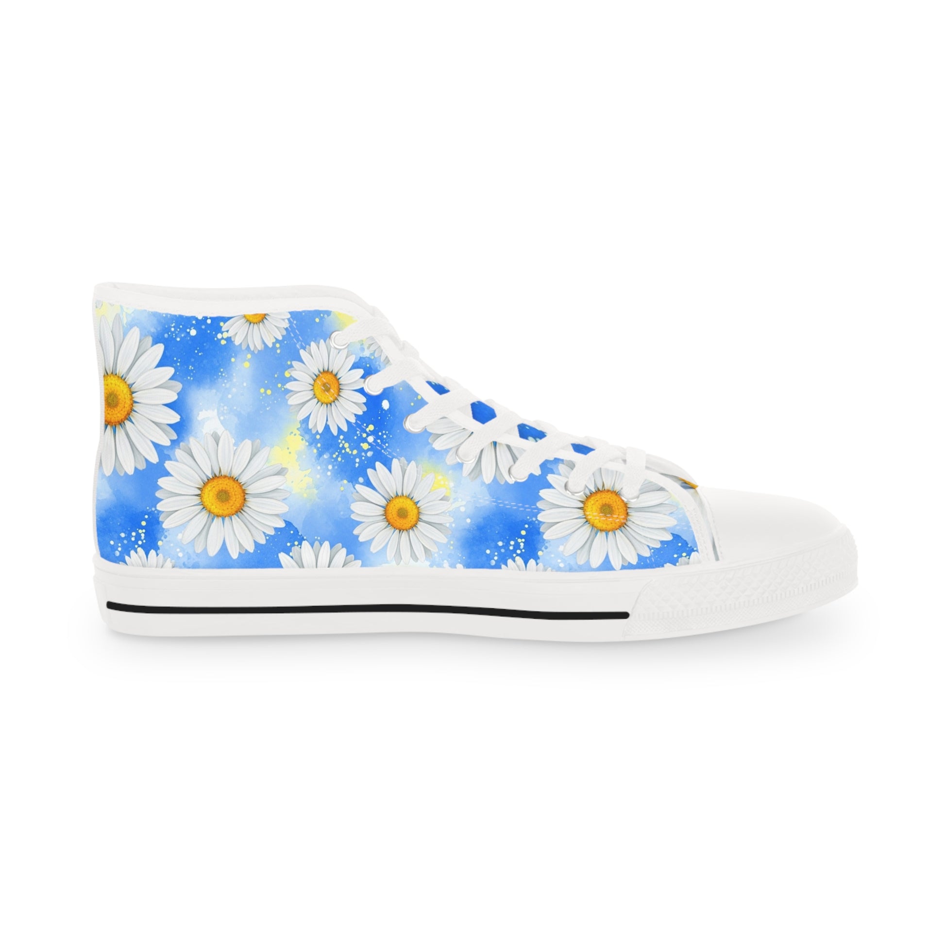 Daisies II Men's High Top Sneakers, Artsulli - Art is Long, Life is Short, Shoes, , , , , , , 